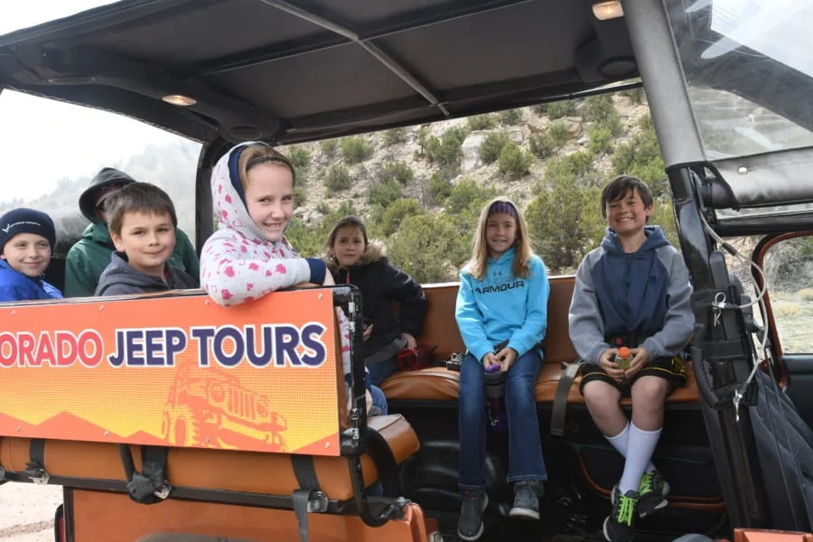 Kids enjoying their jeep ride — family-friendly Colorado Jeep Tours