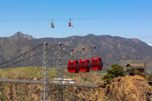 Royal Gorge bridge and gondolas and cloudscraper photo