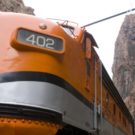 Royal Gorge Train close up from front Colorado Jeep Tours