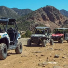 close up of Play Dirty ATV Tour riders stopping for photos Royal Gorge Canon City Colorado