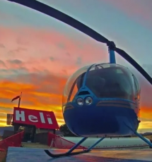 helicopter at sunset after a tour near the Royal Gorge Canon City Colorado