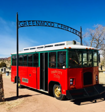 Canon City Trolley visits historic landmarks including Greenwood Cemetery